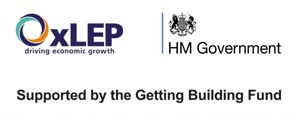 OxLEP, HM Government and Getting Building Fund logos